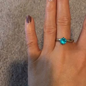 Blue turquoise silver ring